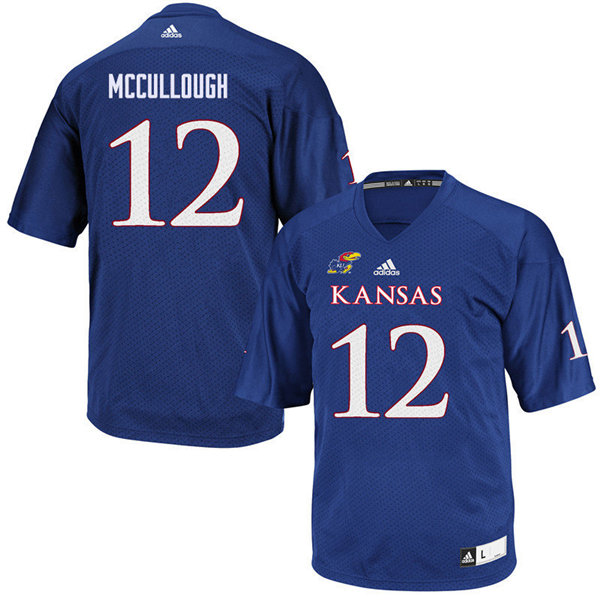 Men #12 Jeremiah McCullough Kansas Jayhawks College Football Jerseys Sale-Royal - Click Image to Close